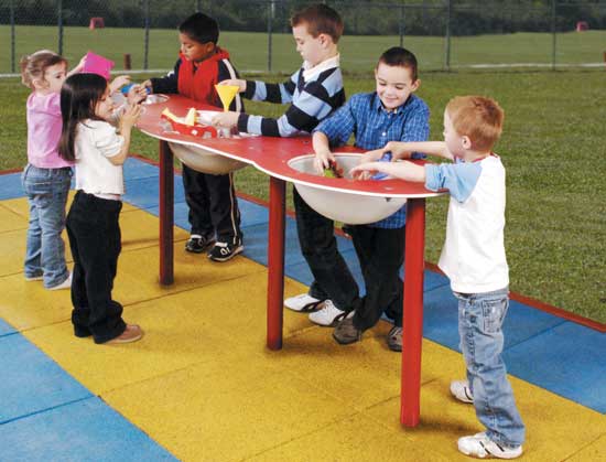 Wholesale Playgrounds Rpe-5042db Triple Sand And Water Table Direct Bury
