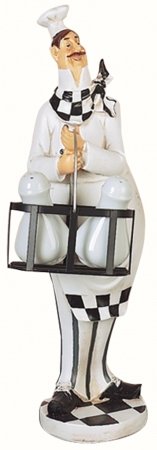 Benzara 74087 15 in. H Polystone Chef Salt and Pepper