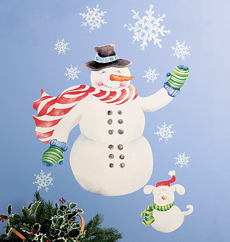 13501 Peel & Stick Holiday Mural Snowman