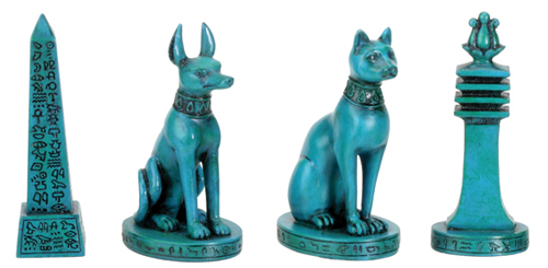 YTC SUMMIT 7664 Egyptian Faience Statues  Set of 4  C27