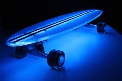 FlexDex Clear29LTB 29 in. Polycarbonate Light Blue Complete Skateboard