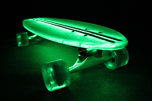 FlexDex Clear29LTG 29 in. Polycarbonate Light Green Complete Skateboard