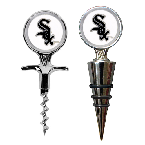 Great American Products Csws2106 Cork Screw And Wine Bottle Topper Set Mlb White Sox