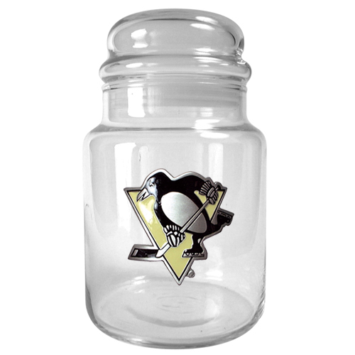 Great American Products Gjb0124 31Oz Glass Candy Jar Nhl Penguins