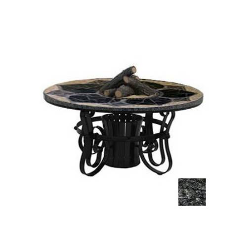 Tft2960mgbbpb Traditional Style Fire Table-29 In. Tall X 60 In. Diameter Magnolia Design Blues And Blacks Granite Colors Poly Black Powder Coat