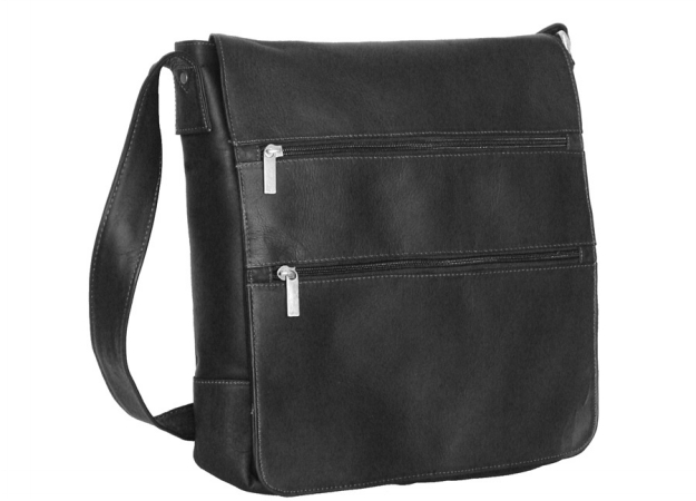 167b Laptop Messenger Bag With 2 Zip Pockets- Black
