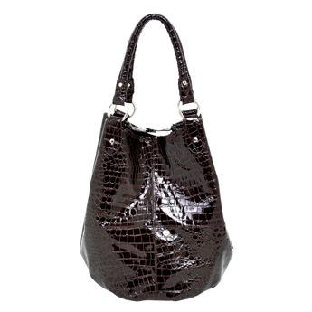 Parinda 02032Tote Adria Mocca Croco Embossed Faux Leather Handbag 4Piece Set