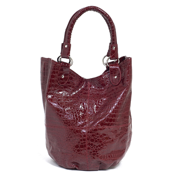Parinda 02036Tote Adria Red Croco Embossed Faux Leather Handbag 4Piece Set