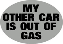 Knockout 156H My Other Car Is Out of Gas Stock Hitch Covers
