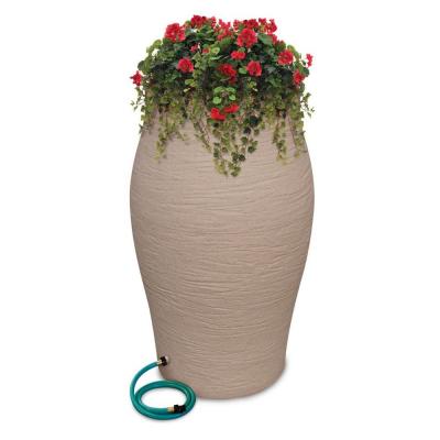 Emsco 22631 60 Gal. WaterUrn Decorative Urn Rain Barrel Kit with Integrated Planter  Sandstone