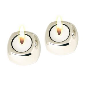 Natico Originals 601040CS Candle Holders  Set Of 2  Sil.