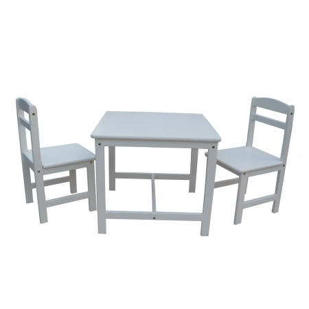 Whitewood JT082027 3 Piece Juvenile Table Set Linen White