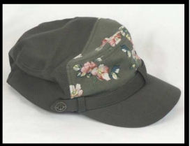 Tickled Pink HAT108 Gray with Pink Roses