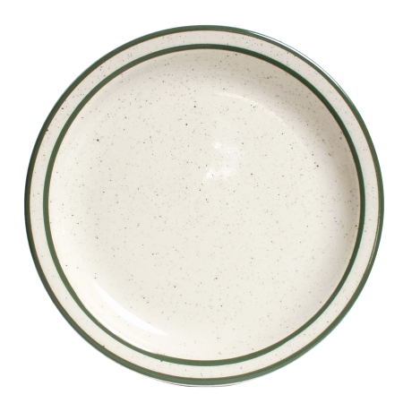 Tes-005 Emerald 5.5 In. Narrow Rim With Green Speckle Oval Platter - American White - 3 Dozen