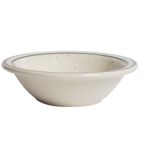 Tes-011 Emerald 4.63 In. Narrow Rim With Green Speckle Fruit Dish - Bowl - American White - 3 Dozen