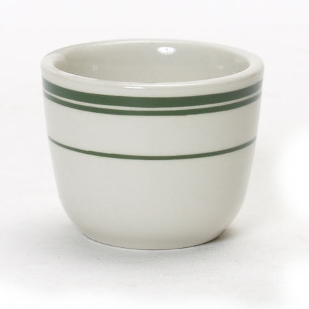 Tgb-045 Green Band 4.5 Oz. Rolled Edge Tea Cup - American White With Green Band - 3 Dozen