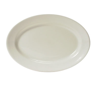 Tre-026 Reno 8.25 In. X 5.75 In. Wide Rim Rolled Edge Oval Platter - White - 3 Dozen