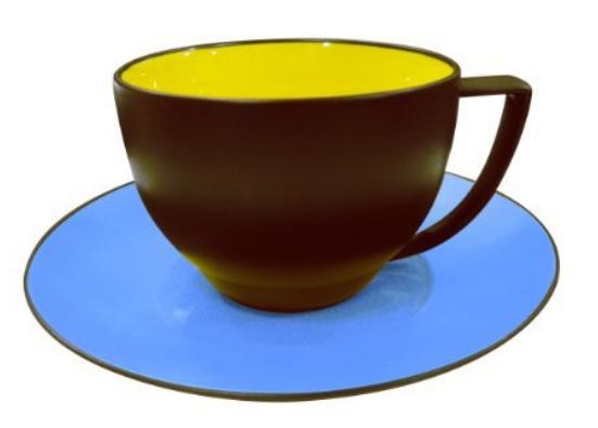 41s4cs2430 Coffee Cups And Saucers Duo Curry And Azur - Set Of 4