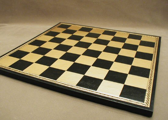202gn Pressed Leather Chess Board - Black And Gold