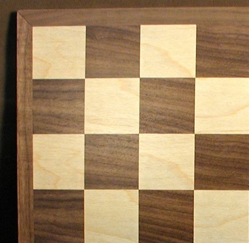 12 In. Walnut And Maple Chess Board - 1.5 In. Squares