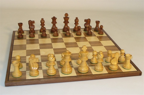 30sf-wc The Toulon Sheesham And Boxwood Chess Set - Walnut And Maple Chess Board