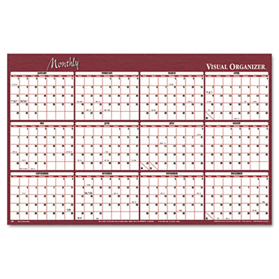 At-A-Glance A102 Write-On/Wipe-Off Horizontal Format Reversible Yearly Wall Planner 36 x 24 At-A-Glance A102 Write-On/Wipe-Off Horizontal Format Reversible Yearly Wall Planner 36 x 24