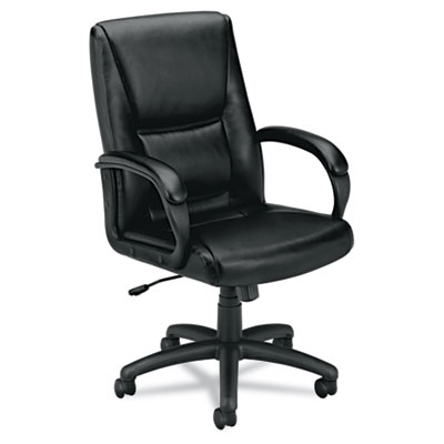 Vl161sb11 Vl161 Executive Mid-back Chair Black Leather