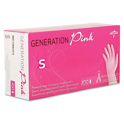 UPC 801963242250 product image for Medline PINK6074 Generation Pink Vinyl Gloves Pink Small 100/Box | upcitemdb.com