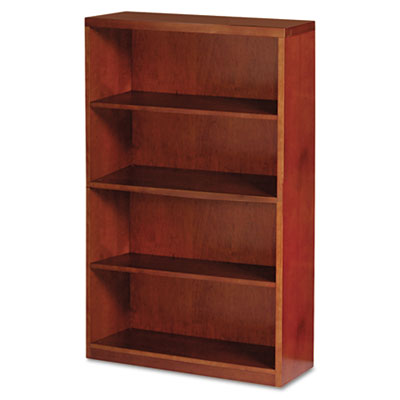 Mayline MBC3668MC Mira Series Wood Veneer 4Shelf Bookcase#44; 34>W X 12D X 68H#44; Medium Cherry