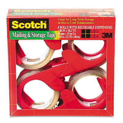3650s4rd Moving & Storage Tape 1.88&apos;&apos; X 38.2 Yards 3&apos;&apos; Core Clear 4 Rolls/pack
