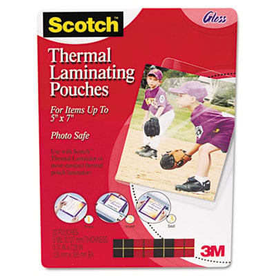 Tp590320 Photo Size Thermal Laminating Pouches, 5 Mil, 7 1/4 X 5 3/8, 20/pack