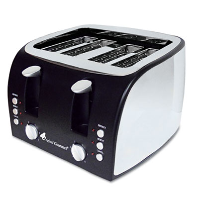 Ogf OG8166 4Slice MultiFunction Toaster with Adjustable Slot Width#44; Black/Stainless Steel