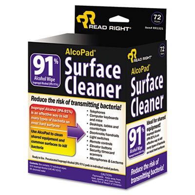 Read Right RR1320 AlcoPad, Individually Wrapped, 24/Pack