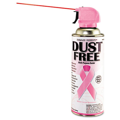 Read Right RR3750 Pink Ribbon Compressed Gas Duster, Extension Wand, 10oz Cans, 6 per Pack