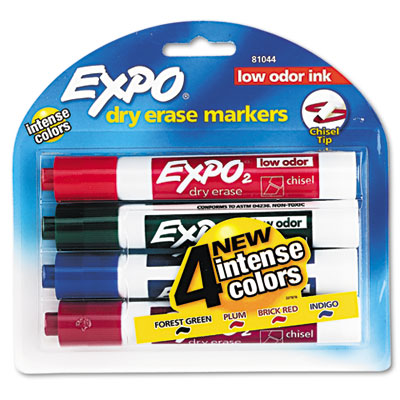 Sanford Ink 81044 For Use In 2 Dry Erase Markers, Chisel Tip, Assorted, 4/set