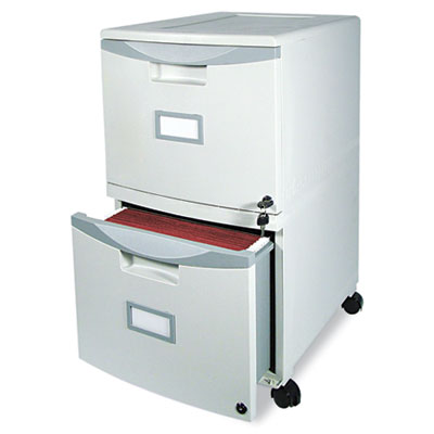 Stx 61301B01C 2Drawer Mobile Filing Cabinet#44; 143/4w x 181/4d x 26h#44; Light Gray