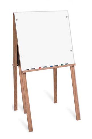 Er-643-0000 46x23 Oak Wood Trim Remarkaboard One Side Childrens Artist Easel - White