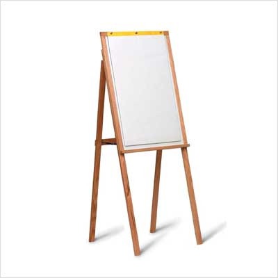 Wk-601-00rm 64x24 Solid Oak Presentation Easel With Flip Chart - White