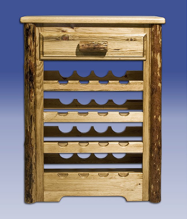 Mwgcwr Glacier Country Log Wine Cabinet