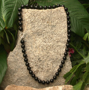 Bnkonx201120024t3 24 In. Faceted Black Onyx Necklace