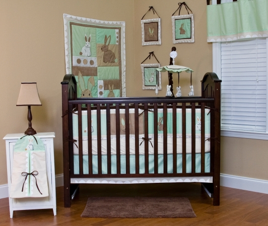 Pam Grace Creations BDBUNNY Baby Bedding 10 Piece Peek A Boo Bunny