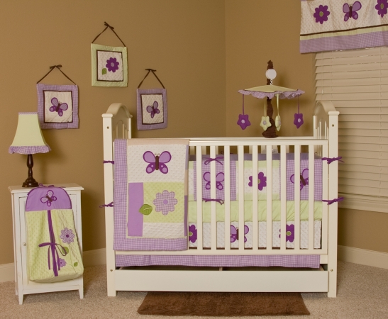 Pam Grace Creations BDLAV Baby Bedding 10 Piece Lavender Butterfly