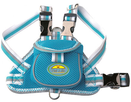 Pet Life Ha1blsm Blue Mesh Harness With Pouch - Sm