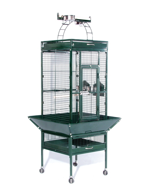 18 In. X 18 In. X 57 In. Wrought Iron Select Cage - Jade Green