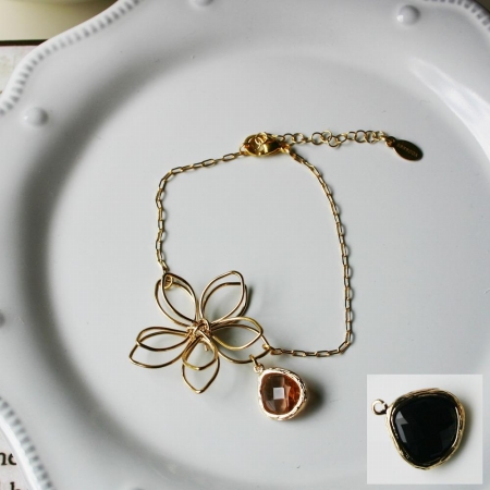 Rebecca Fbsgb Flower Wire Bracelet - Gold-black