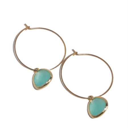 Rebecca Hlsgt Hoop Stone - Gold-turquoise