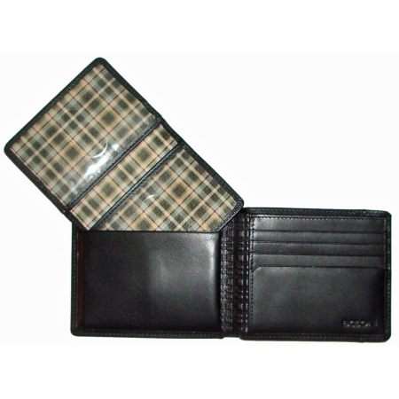 UPC 815228010157 product image for BOCONI 113-1001 Collins Calf Removable ID Pass Case in Black leather with green  | upcitemdb.com