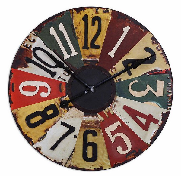 Grace Feyock 06675 Vintage License Plates Clock Face Is Vintage Pictures Of Old License Plates