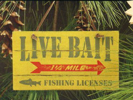 Anglers Book Supply Co 0Adma01660 Miniature Sign Ornament  Live Bait 1 Mile#44; 