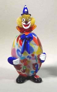 Fp-602 9-1/2" Murano Glass Clown